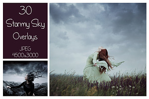 30 Stormy Sky Overlays