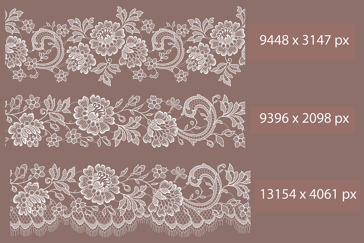 Lace seamless ribbons, cliparts., a Pattern Graphic by Ajuga (Photo 2 of 7)