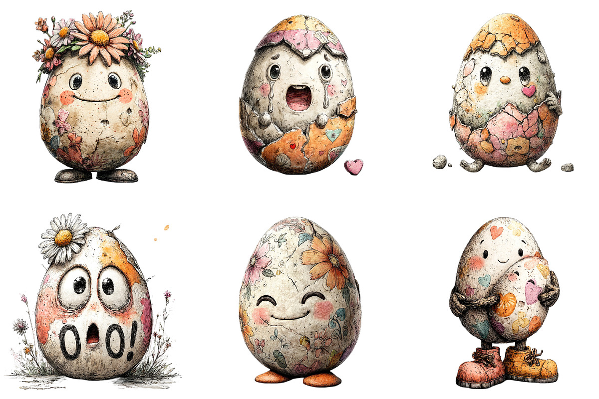 Funny Eggs Easter Clipart, an Illustration by Sublimation Artist (Photo 4 of 7)