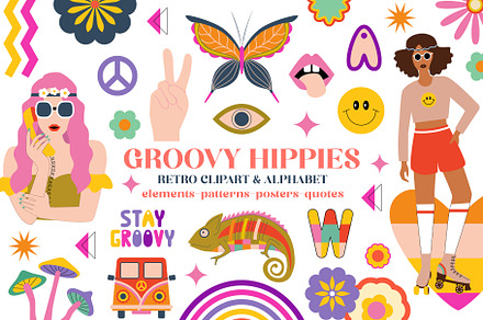 Retro 1970 Good vibes clipart