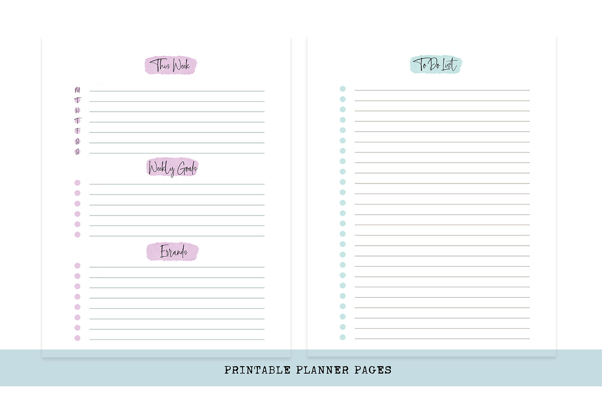 Pretty Printable Planner Pages, a Templates & Theme by DailyMiracleDigitals,LLC (Photo 4 of 5)