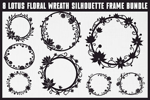 Lotus Floral Wreath Bundle, an Illustration by hafijul