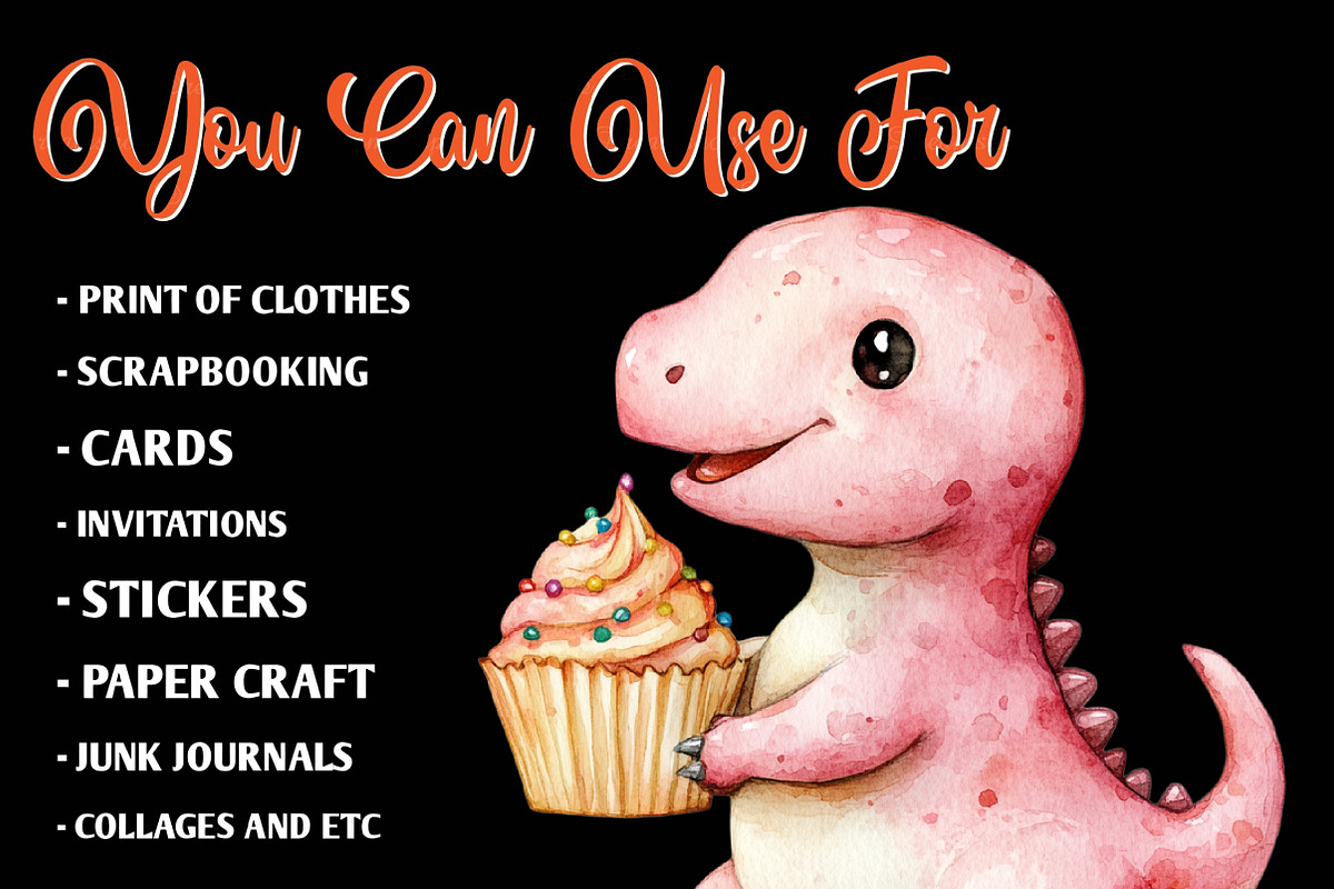 Pink Dinosaur Png, Baby Girl, an Illustration by CreationArt (Photo 9 of 9)