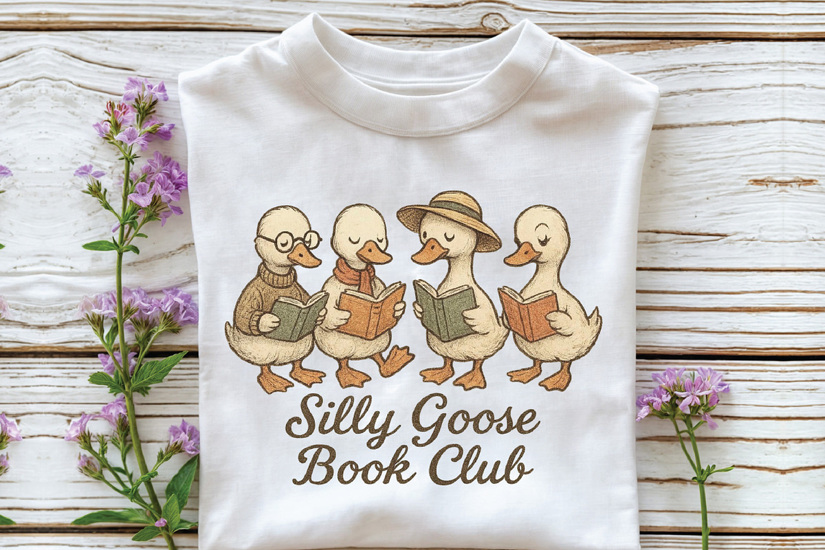 Silly Goose Book Club Reading PNG, an Illustration by CraftArtStudio (Photo 3 of 4)