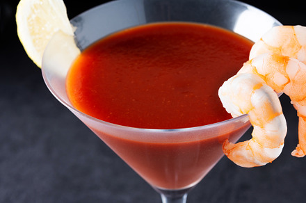 Shrimp cocktail on black background, a Food & Drink Photo by etorres69