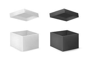 Vector 3D illustration of open boxes, an Object Illustration by Yayasya