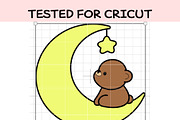 Cute Bear with Moon SVG Bundle, a Graphic by TheHitShop (Thumbnail 5 of 10)