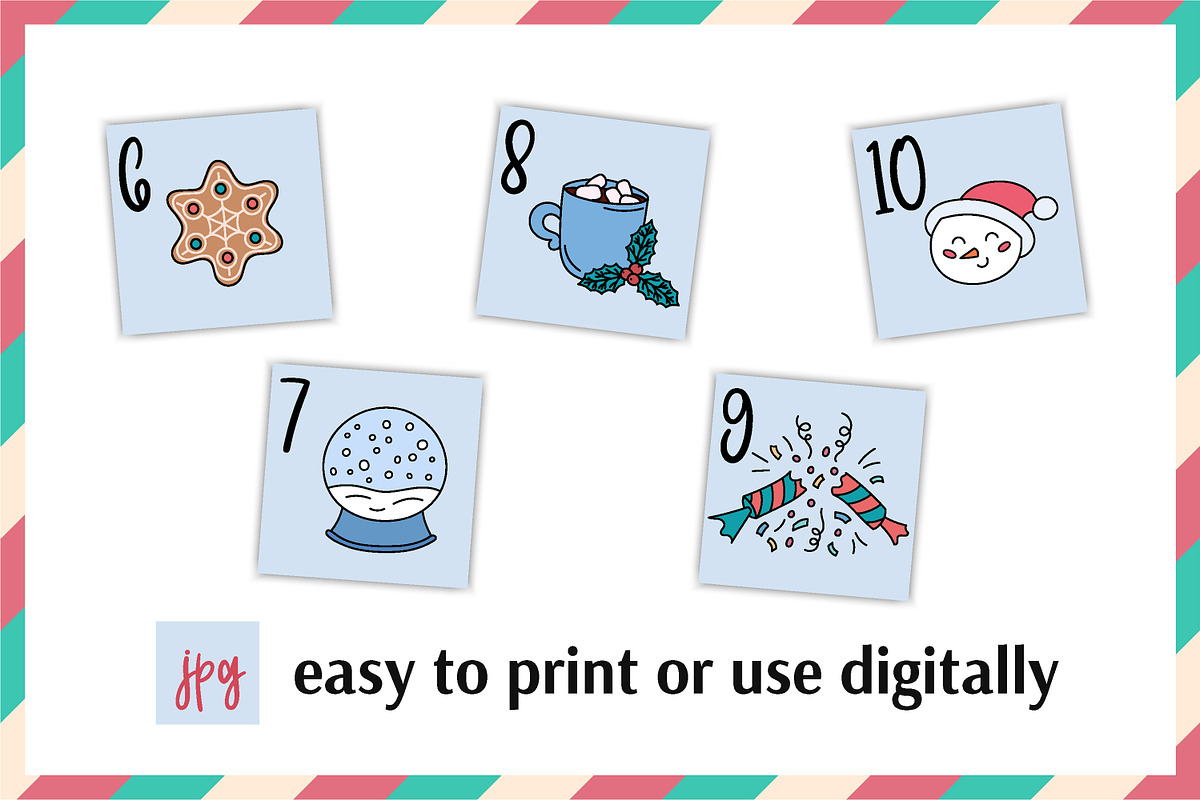 Christmas Advent Calendar for kids, a Card Template by AnnaViolet_store (Photo 5 of 11)