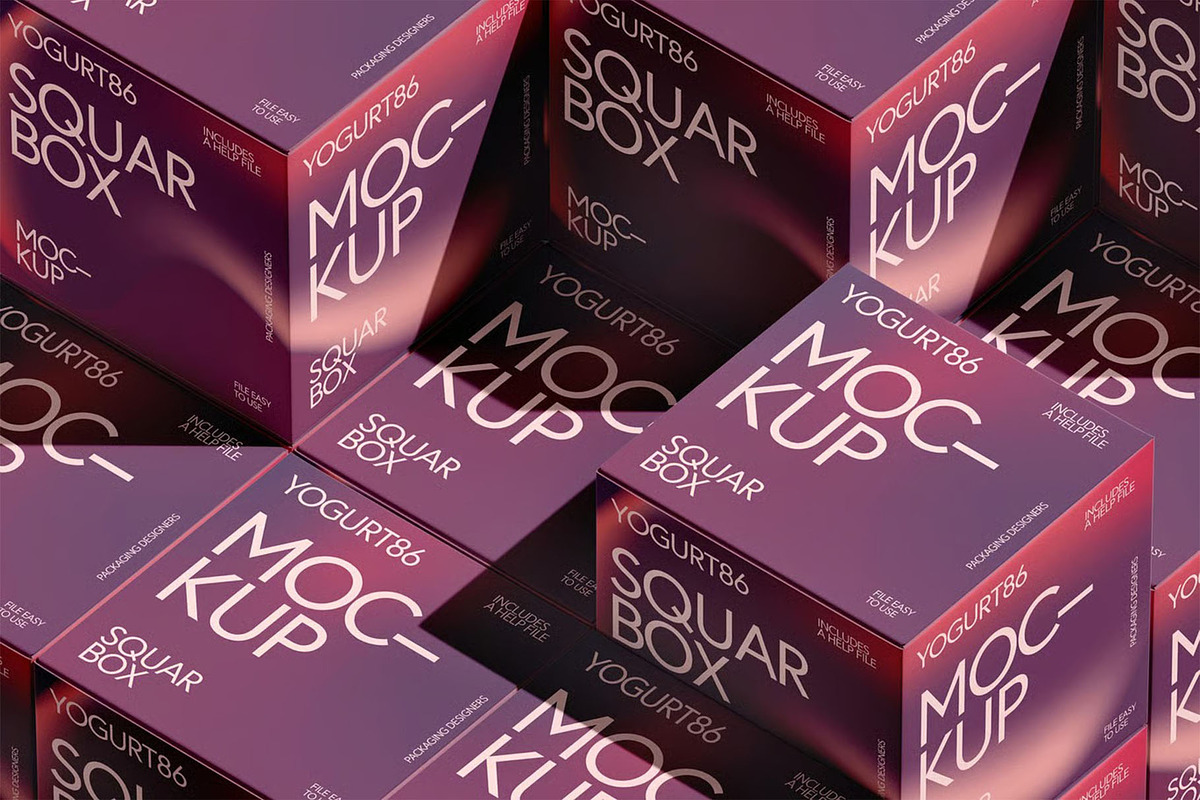 Square Cardboard Box Mock-up, a Packaging Mockup by zippypixelstudio (Photo 7 of 12)