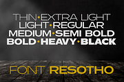 fonts family Resotho, a Sans Serif Font by glukfonts (Thumbnail 1 of 9)