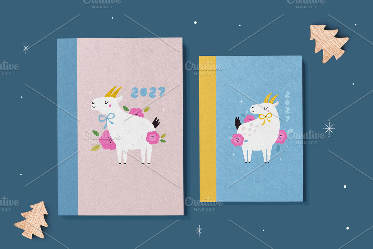 New Year Funny Goats, a Seasonal Illustration by danceyourlife (Photo 3 of 7)