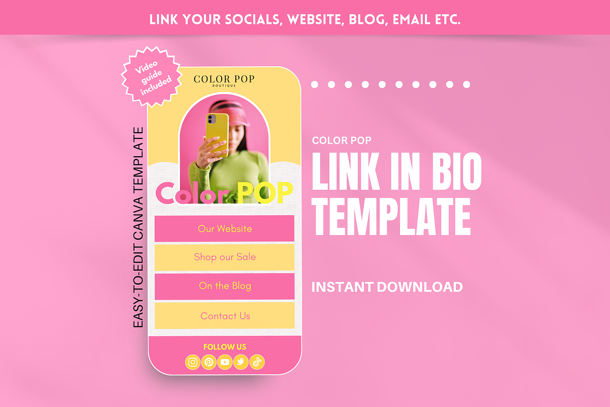 Colorful Link in Bio, a Landing Page Template by SunshineStudioBoutique (Photo 1 of 9)
