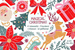 Magical Christmas. Vector Clipart