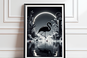 Black Flamingo Wall Art Bundle, a Graphic by Raven&RoseStudio (Thumbnail 2 of 9)