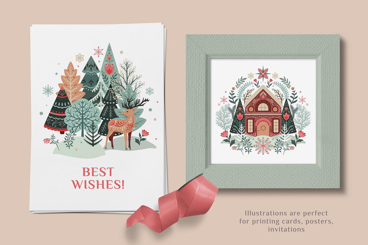 Christmas Folk Vector Collection, a Pattern Graphic by Molly art (Photo 6 of 12)