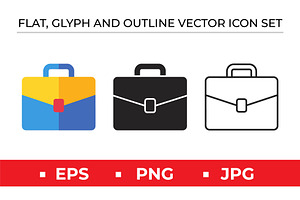 Briefcase Icons Set, an Outline Icon by Artonix