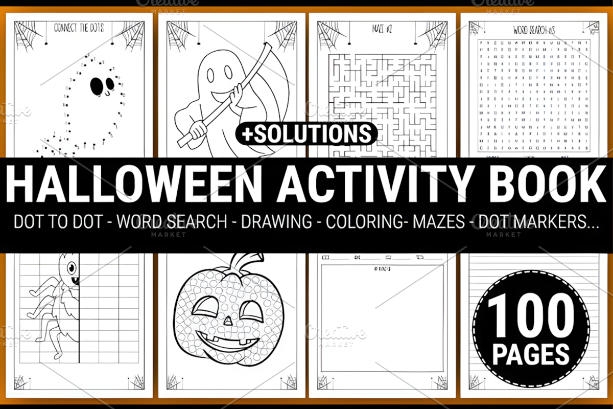 HALLOWEEN ACTIVITY BOOK for KIDS, a Marketing Template by Design Station (Photo 1 of 3)