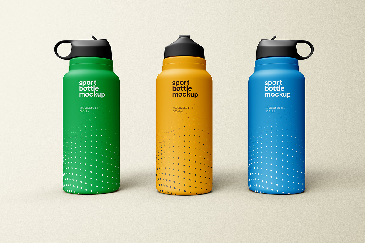 Sport Water Bottle Mockup, a Packaging Mockup by dpi (Photo 2 of 8)