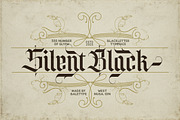 Silent Black - Stylish Blackletter, a Blackletter Font by Bale Type (Thumbnail 1 of 9)