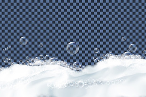 Bath foam or beer foam with bubblies