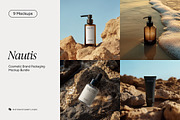 Coastal Cosmetic Bottle Mockups, a Packaging Mockup by Wildfield Studio (Thumbnail 1 of 6)