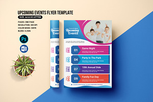 Upcoming Events Schedule Flyer, a Flyer Template by Template Shop