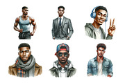 Handsome African Men Clipart, an Illustration by Daily.Designs (Thumbnail 2 of 5)