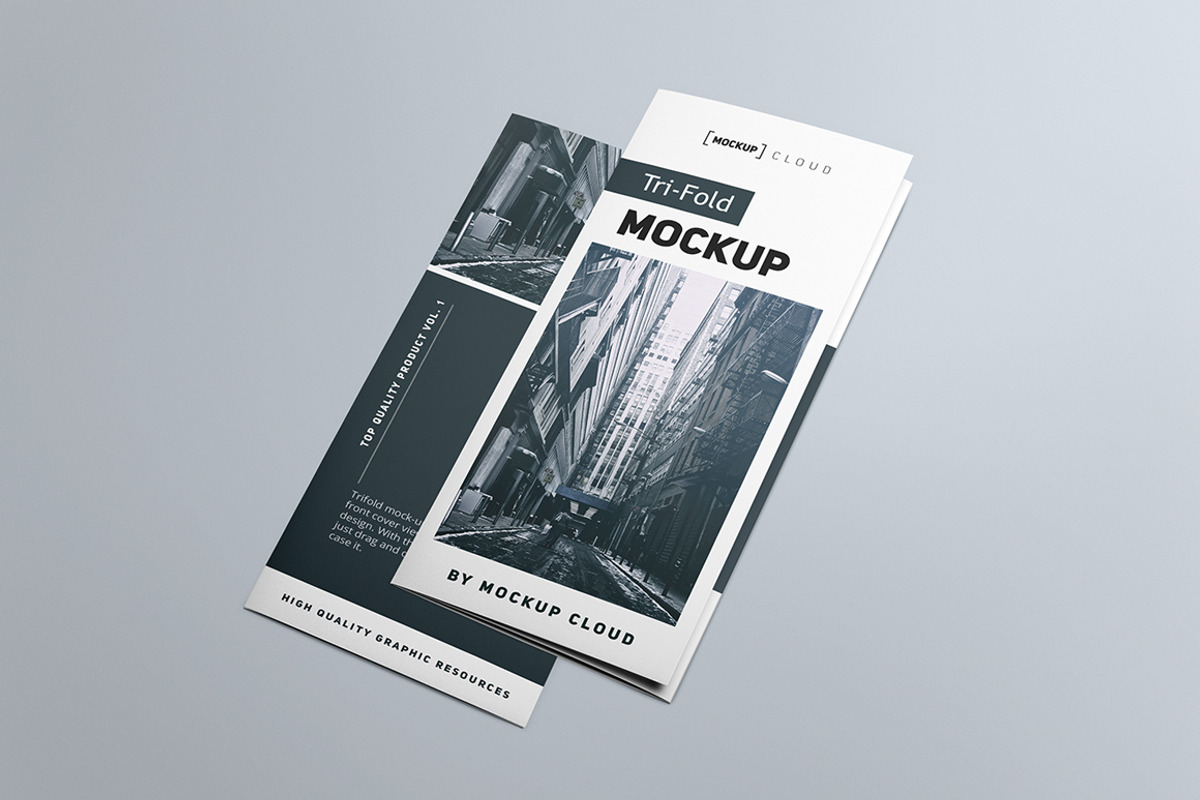Tri-fold Brochure Mock-Up, a Print Template by Mockup Cloud