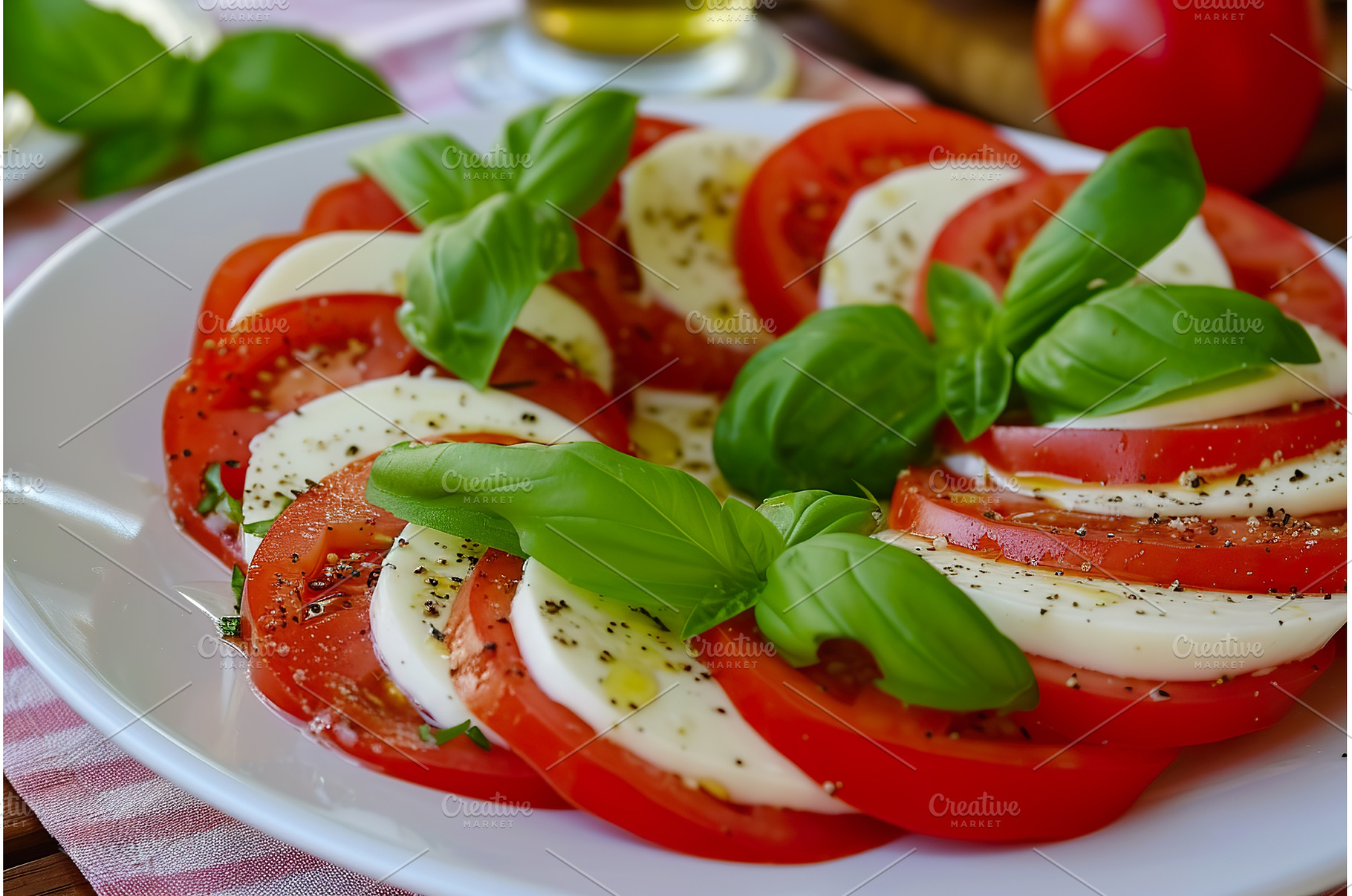 Fresh caprese salad with tomatoes, a Food & Drink Photo by Lermont51