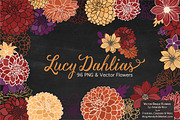 Autumn Dahlia Flower Clipart, an Illustration by Amanda Ilkov (Thumbnail 2 of 4)