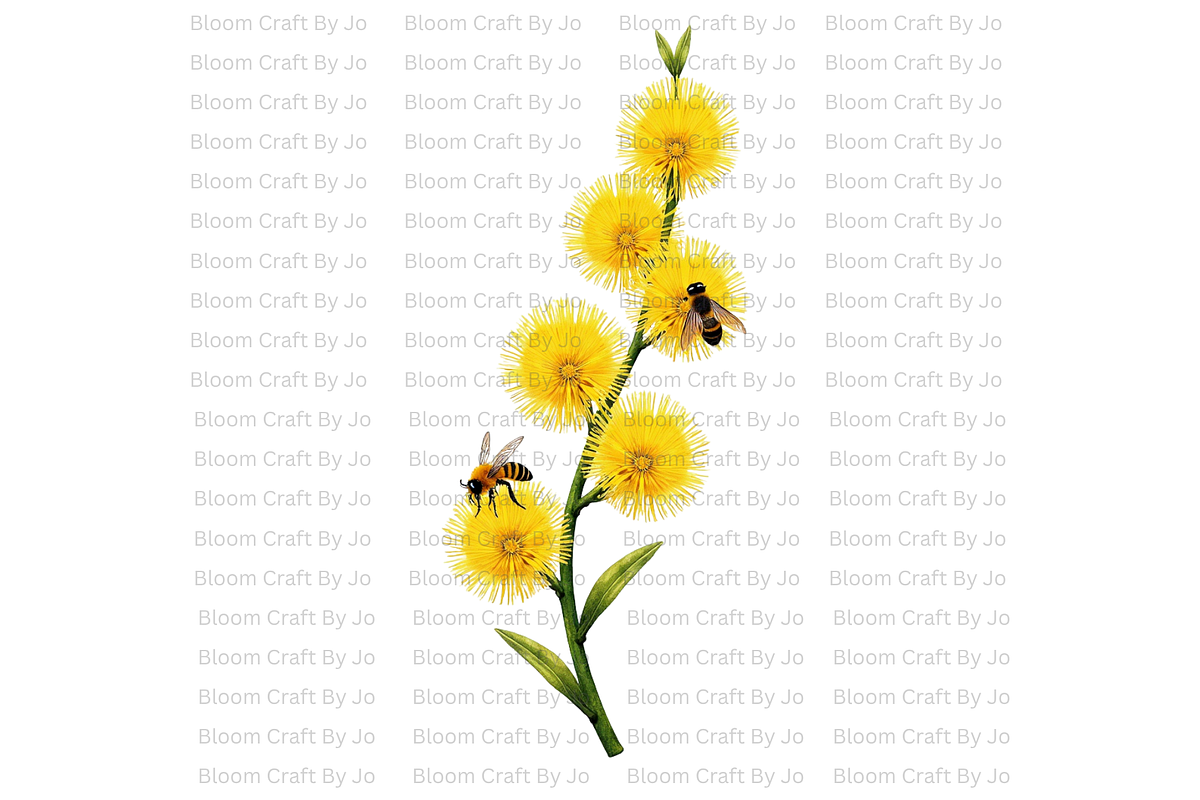 Australian Wildflower- Golden Wattle, a Decorative Illustration by Bloom Craft Creations (Photo 8 of 10)