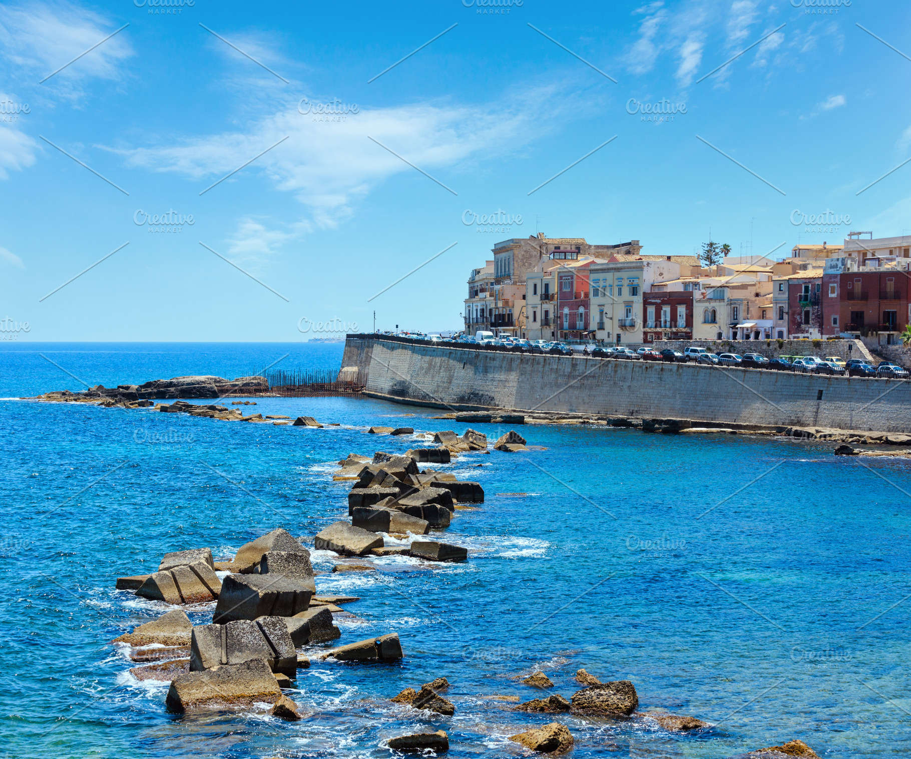Ortigia coast, Syracuse, Sicily, Italy., a Nature Photo by YuriyB