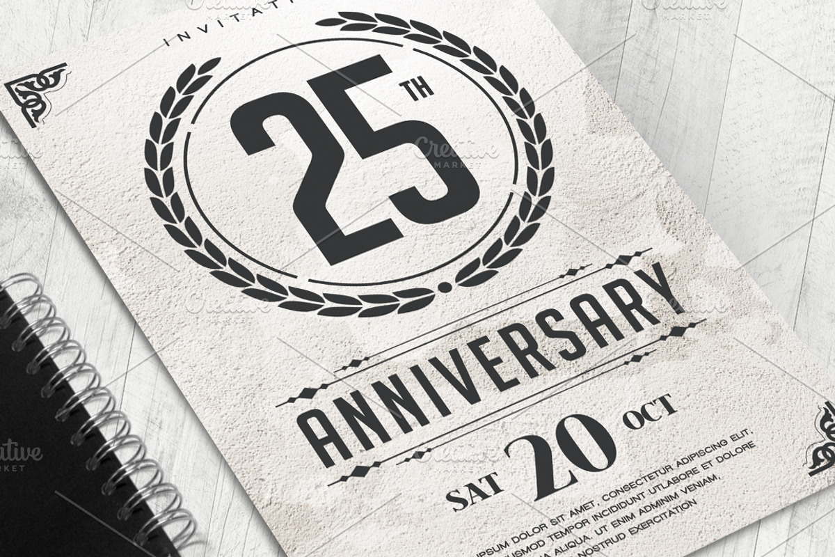 Anniversary Invitation Card, a Card Template by AyumaDesign (Photo 3 of 3)