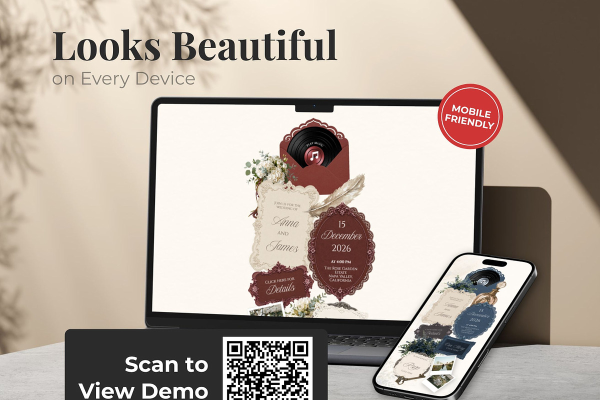 Navy Blue Wedding Website Invitation, a Landing Page Template by Everyday Perfection (Photo 5 of 13)