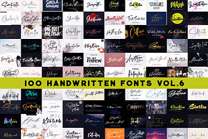 100 Handwritten Fonts vol.6