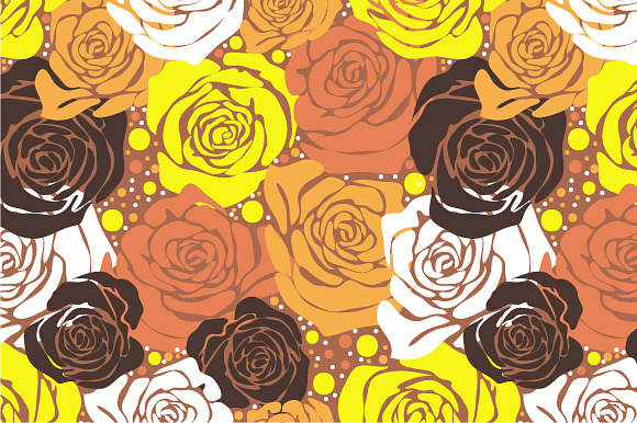 Seamless Pattern Yellow Roses