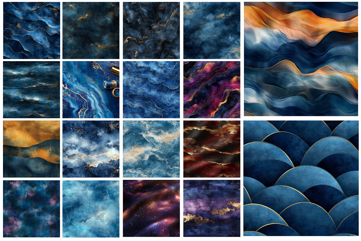 Velvet Horizon Digital Papers, a Pattern Graphic by SinaCreation (Photo 3 of 5)