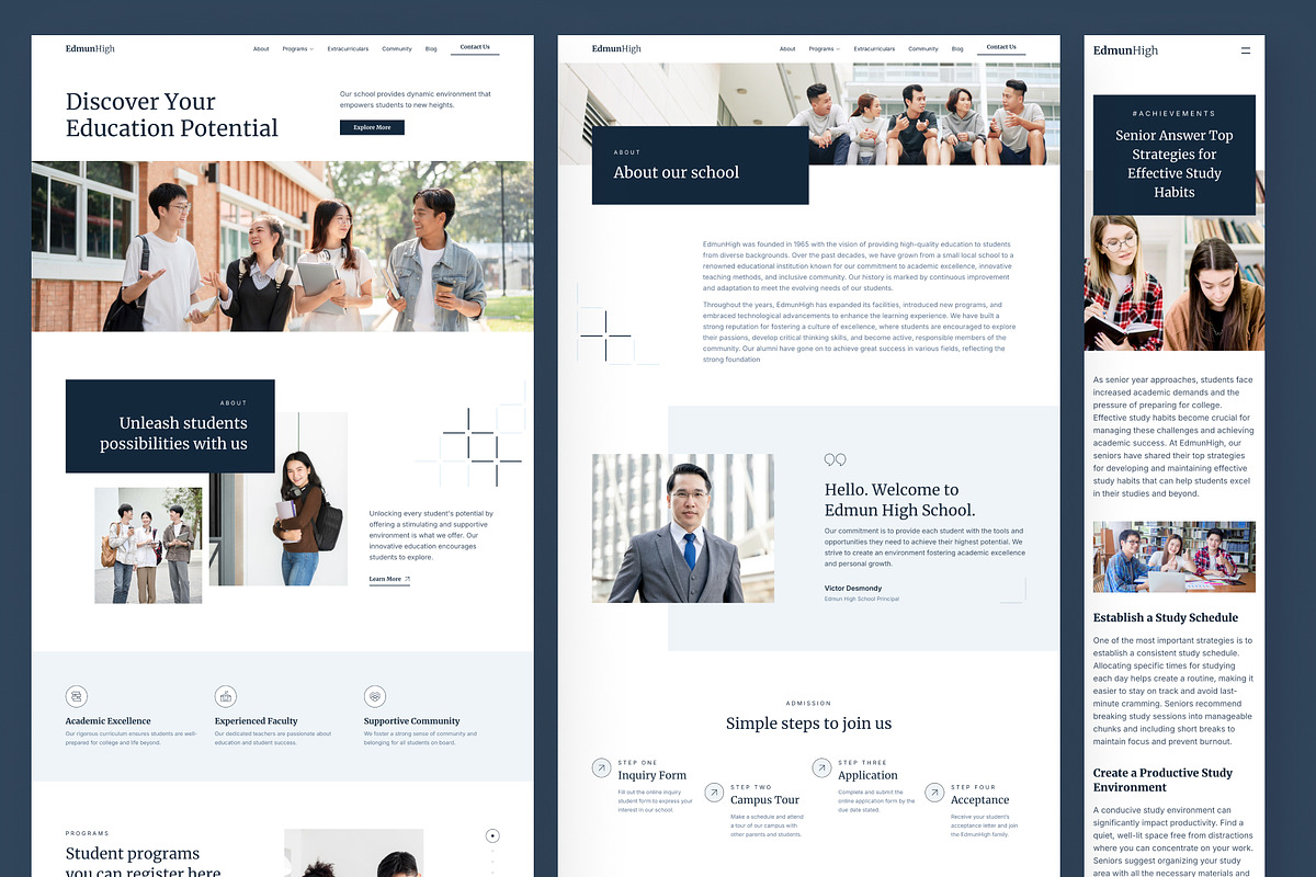 EdmunHigh Senior High School Framer, a Websites & App Template by peterdraw (Photo 2 of 7)