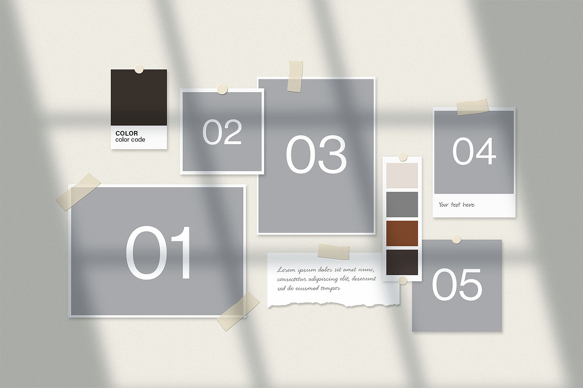 Mood Board & Photo Collage Mockup, a Books & Magazine Mockup by BrandPacks (Photo 2 of 2)