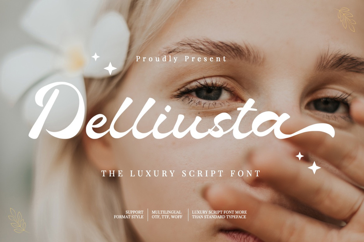 Delliusta - Luxury Script Font, a Script Font by Dhabee (Photo 1 of 15)