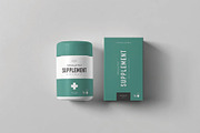 Top View Medicine Jar And Box Mockup, a Packaging Mockup by DesignRushMarket (Thumbnail 1 of 2)
