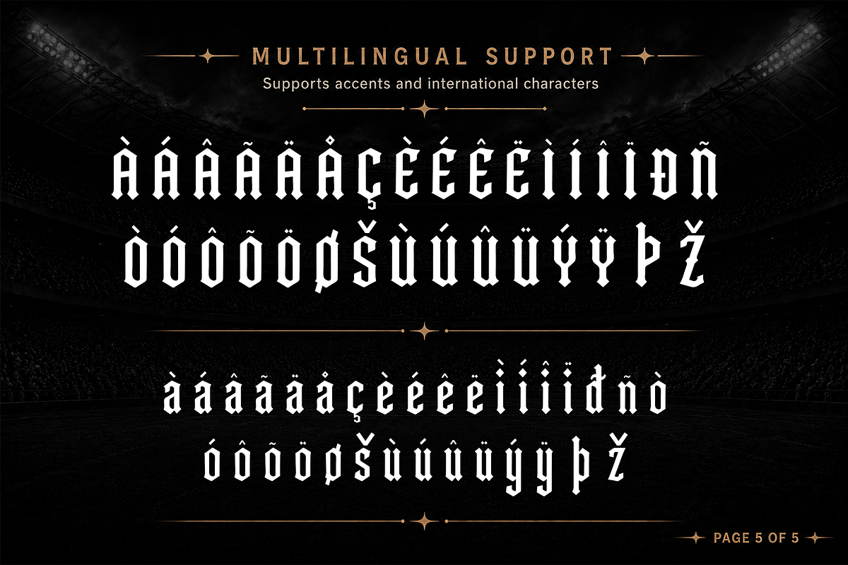 Ironclad - Gothic Sports DisplayFont, a Blackletter Font by overlaytemplates (Photo 5 of 5)
