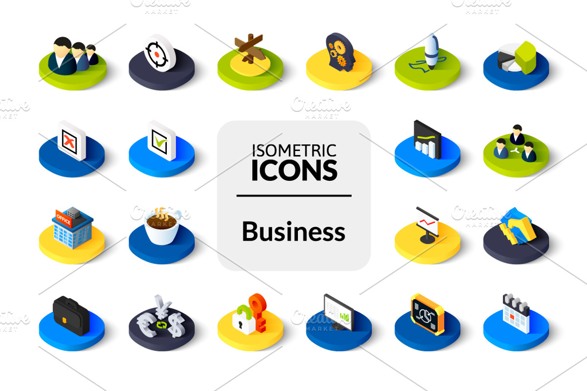 Isometric icons - Business, an Icon by sidmaydesign (Photo 1 of 3)