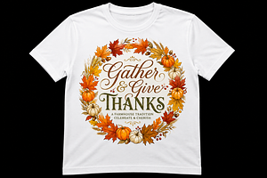 Gather Give Thanks Farmhouse, an Object Graphic by Artivon