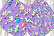 Set: seamless pattern with ice-cream, a Pattern Graphic by Melniklenart (Thumbnail 8 of 9)