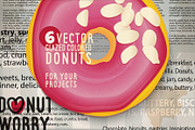 Vector set of glazed colored donuts., a Decorative Illustration by WalnutBird (Thumbnail 3 of 4)