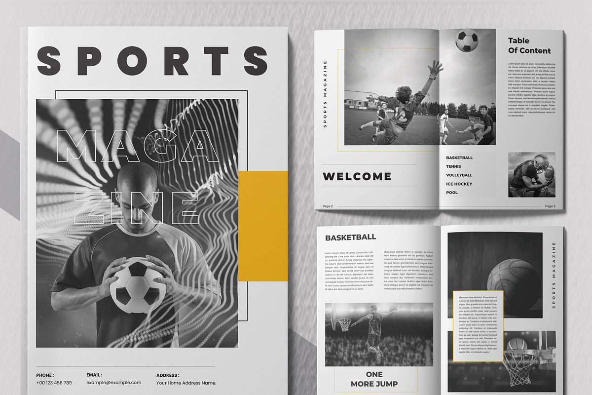 Sports Magazine Design Layout, a Magazine Template by MightyDesign (Photo 1 of 8)