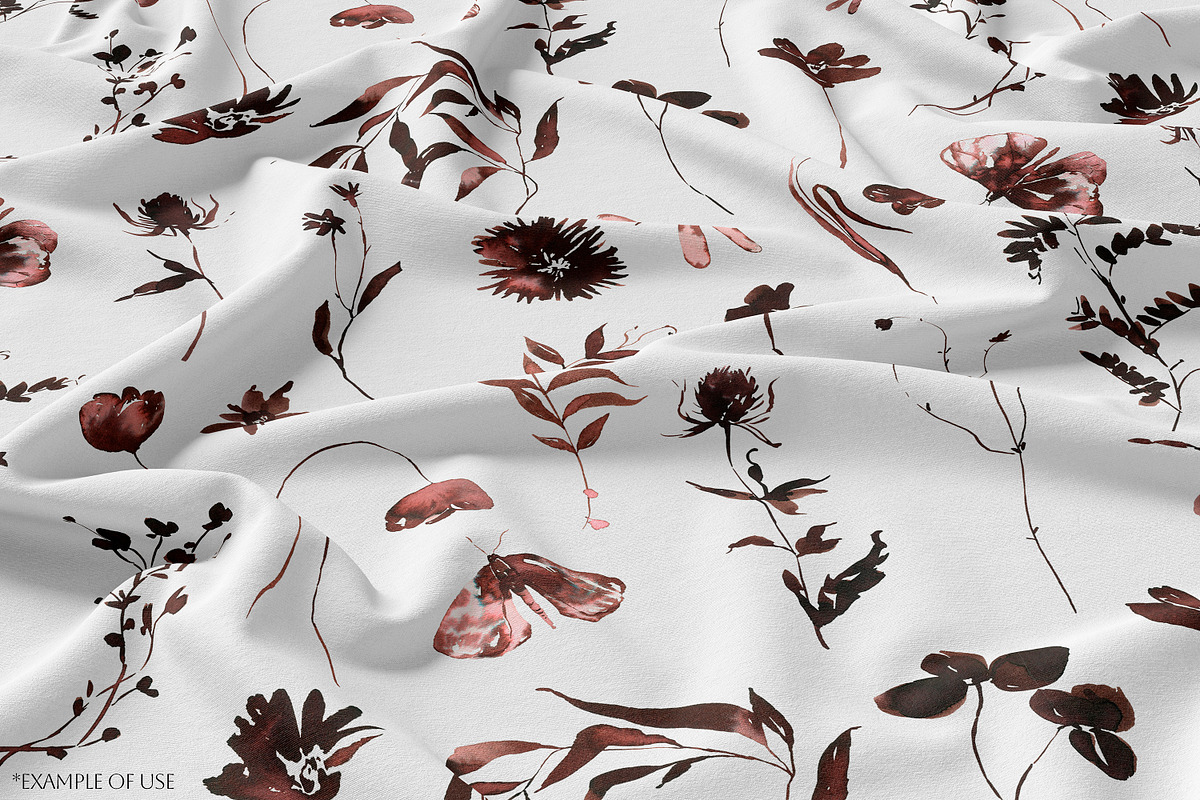 Vintage Ink- Flowers & Backgrounds, a Decorative Illustration by Les Frolova (Photo 10 of 15)