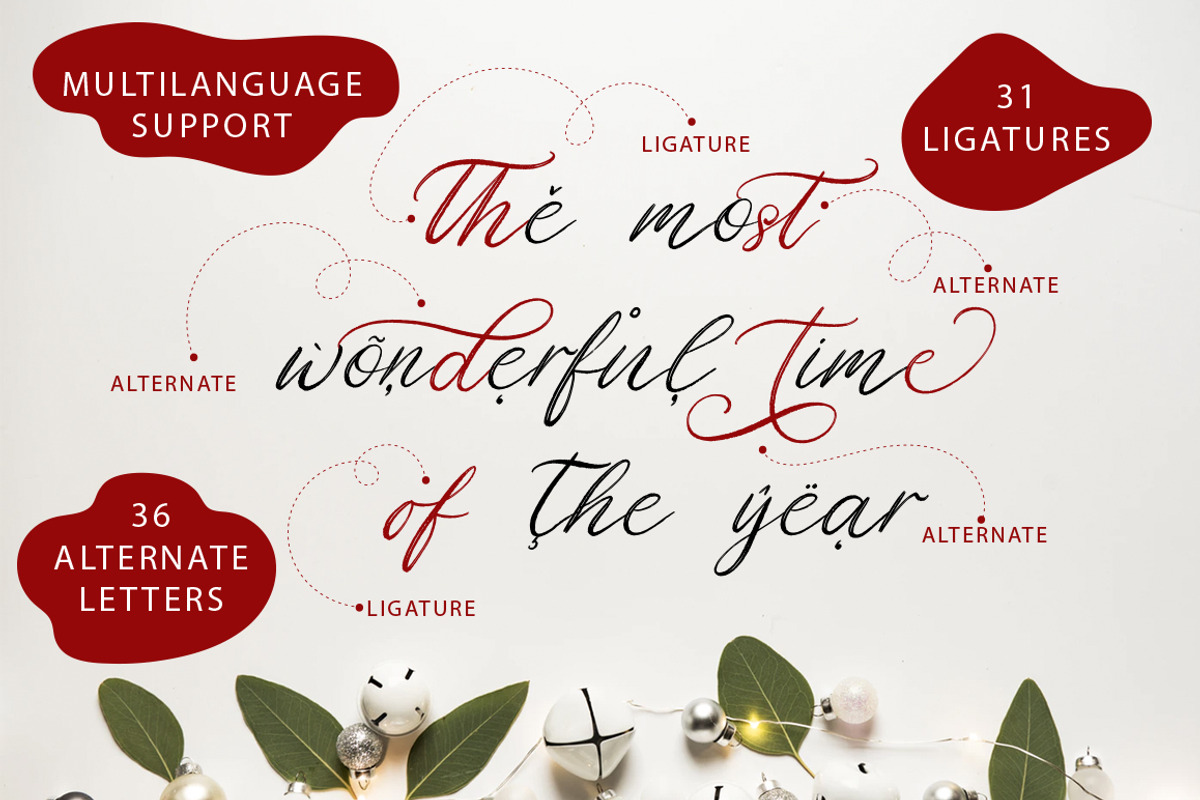 Christmas Eve. Holiday Script font. preview 3