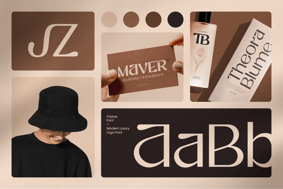 Fastue - Modern Luxury Logo Font, a Serif Font by Sensatype (Photo 2 of 12)